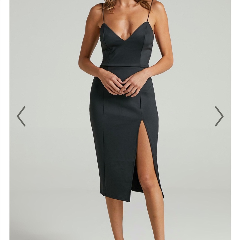 Showpo Black midi dress- Size M